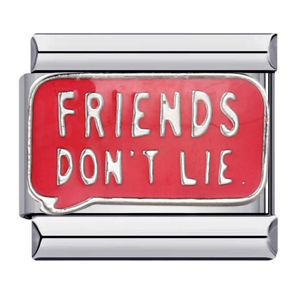 Friendship series stainless steel gold-plated welding diy italian module bracelet italian charm bracel