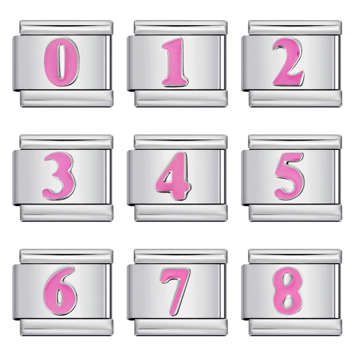 New concave colorful arabic numerals series italian module bracelet diy elastic accessories wholesale