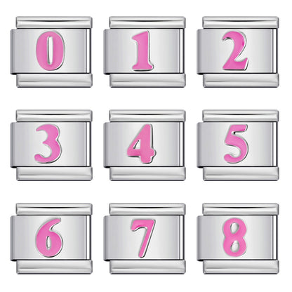New concave colorful arabic numerals series italian module bracelet diy elastic accessories wholesale