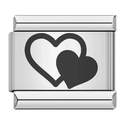 Cross-border hot-selling laser engraving heart-shaped series, stainless steel handmade DIY Italian module bracelet wholesale