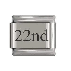 Laser Engraved Date Stainless Steel Italian Charm Links