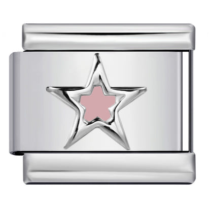 Star Eye Stamped Enamel Italian Charm Stainless Steel
