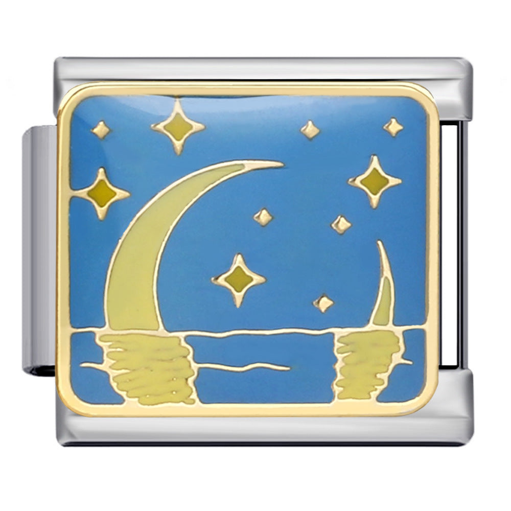 Starry sky universe series welding pattern italian module bracelet italian charm bracelet