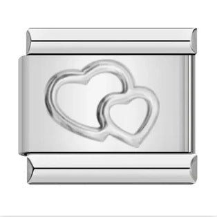 New stamping love pattern DIY bracelet, stainless steel color dripping Italian module bracelet accessories wholesale