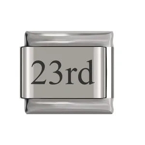Laser Engraved Date Stainless Steel Italian Charm Links
