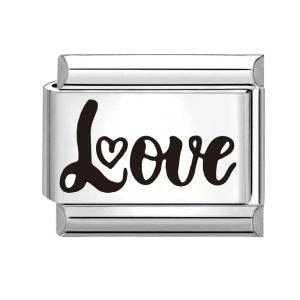 Laser Engraved Pattern Stainless Steel Italian Charm Links