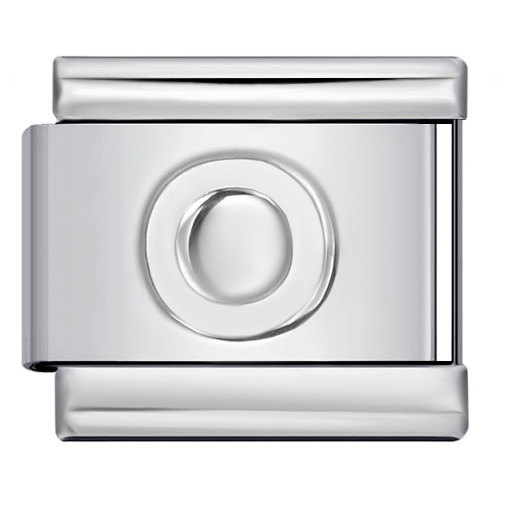 Concave Silver Stamped Stainless Steel Italian Charm Links