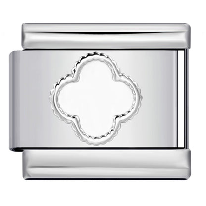 Gold Silver Stamped Pattern Stainless Steel Italian Charm Links