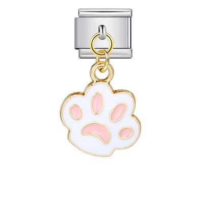 Color Enamel Paw Hook Stainless Steel Italian Charm Links