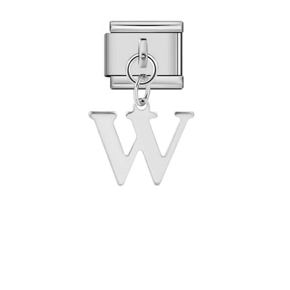 Silver minimalist letter Italian module bracelet, stainless steel handmade DIY hook elastic splicing bracelet accessories