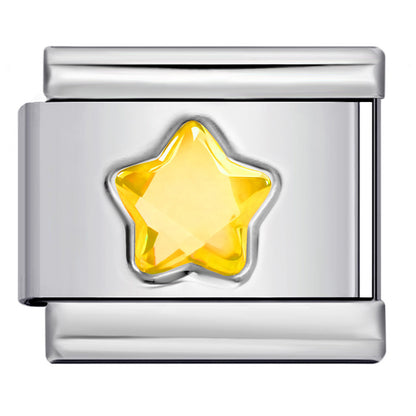 Five Pointed Star Color Rhinestone Birthstone Italian Charm Links