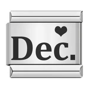 Minimal December Abbreviation Pattern Italian Charm Bracelet