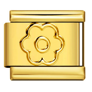 New petal stamping series DIY Italian module bracelet, stainless steel gold-plated drip splicing strap chain