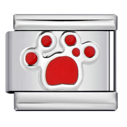 New stainless steel colorful enamel cat paw series italian module bracelet diy stretch patchwork bracelet