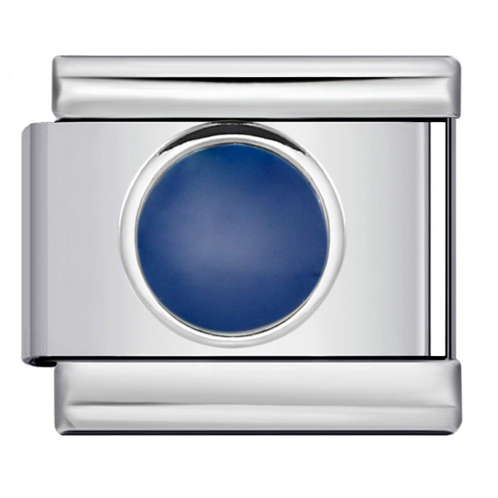 Star Eye Stamped Enamel Italian Charm Stainless Steel