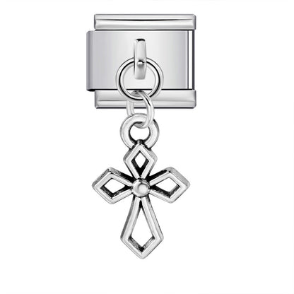 Single hook pendant italian modular bracelet stainless steel patchwork strap chain italian charm