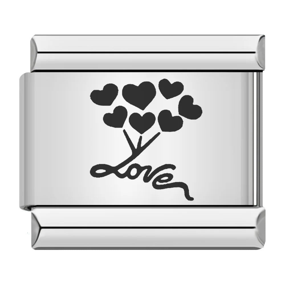 Laser Engraved Cat Paw Dog Stainless Steel Italian Charm Links