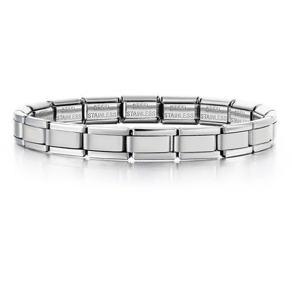 Stainless Steel Vacuum IP Plated Italian Module Bracelet Foundation Elastic Strap Chain Italian Charm