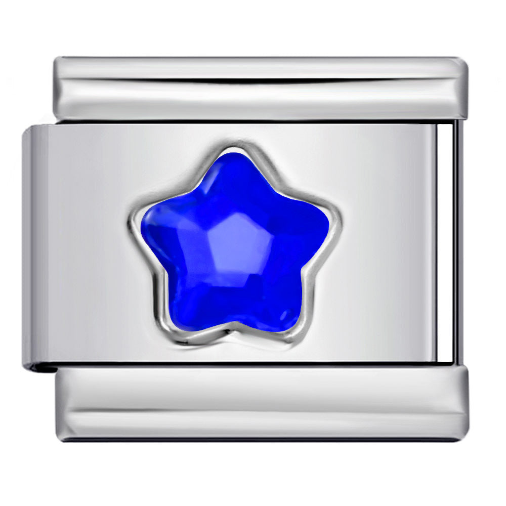 Five Pointed Star Color Rhinestone Birthstone Italian Charm Links