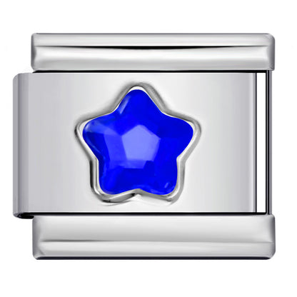 Five Pointed Star Color Rhinestone Birthstone Italian Charm Links