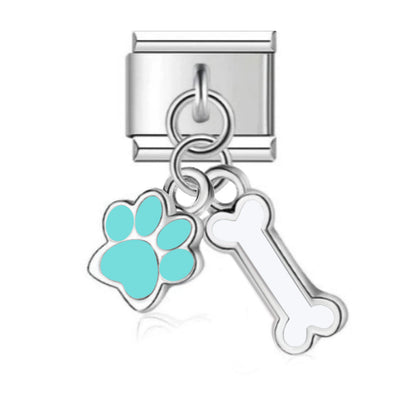Color Enamel Paw Hook Stainless Steel Italian Charm Links