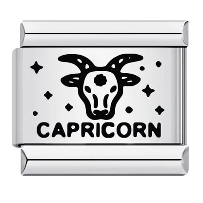 Cross-border hot-selling laser engraved 12 zodiac sign elements stainless steel diy italian modular bracelet bangle accessories