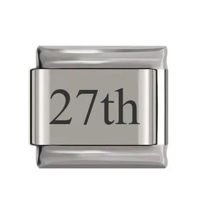 Laser Engraved Date Stainless Steel Italian Charm Links