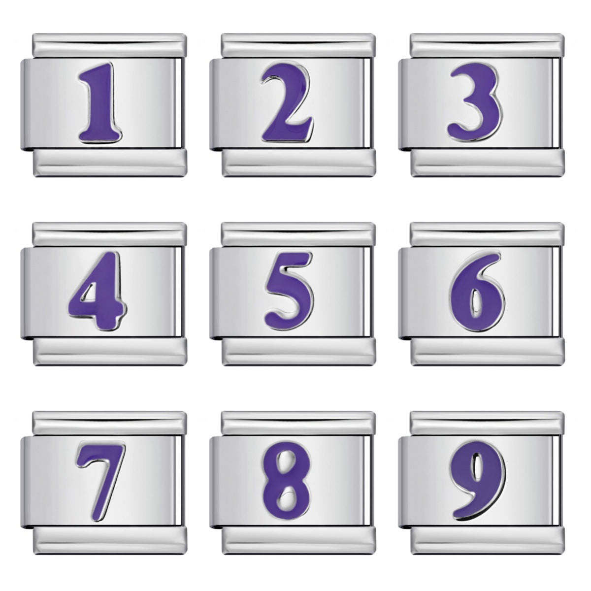 New concave colorful arabic numerals series italian module bracelet diy elastic accessories wholesale