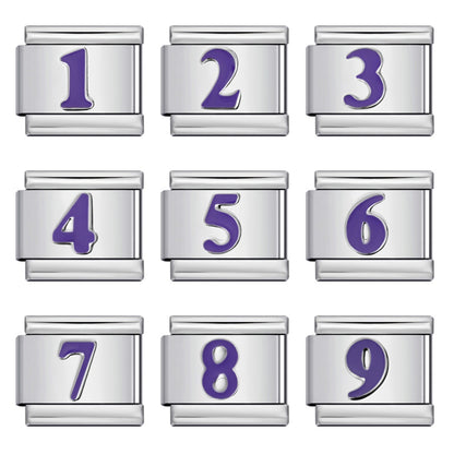 New concave colorful arabic numerals series italian module bracelet diy elastic accessories wholesale