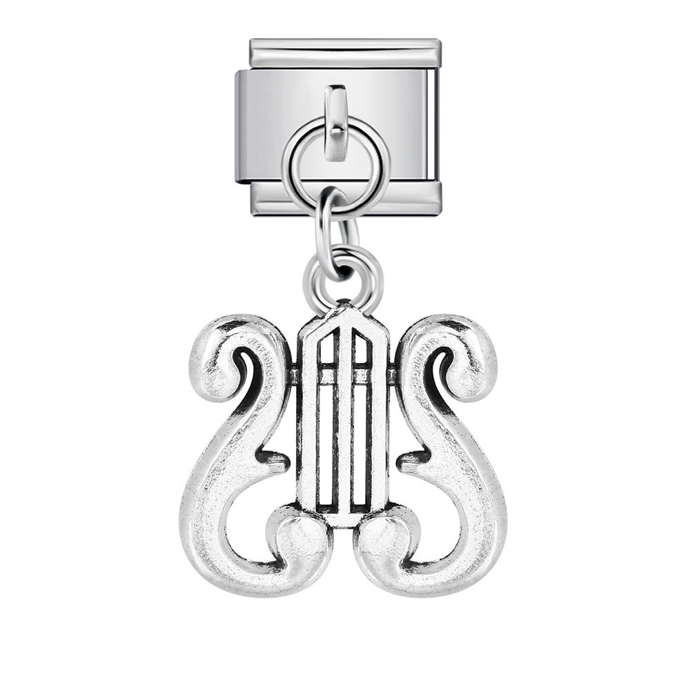 Musical Instrument Italian Charm Bracelet DIY Hook Charms