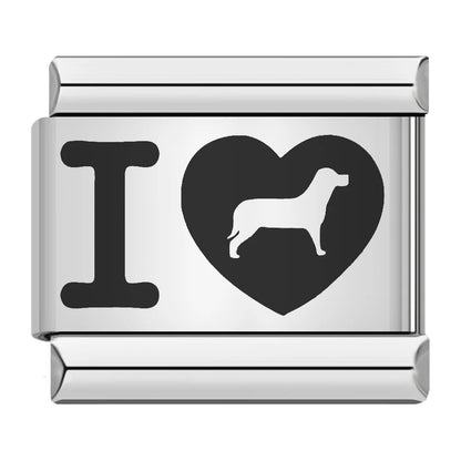 Cross-border hot-selling laser engraving heart-shaped series, stainless steel handmade DIY Italian module bracelet wholesale