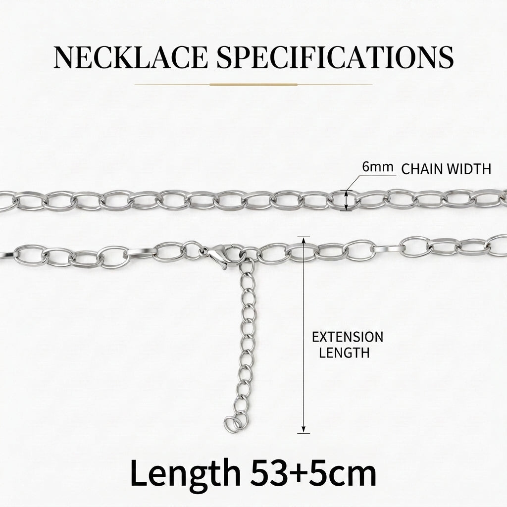 Hip Hop Half Round Wire Stainless Steel Necklace