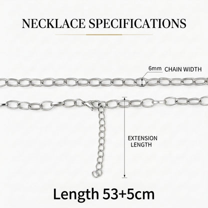 Hip Hop Half Round Wire Stainless Steel Necklace