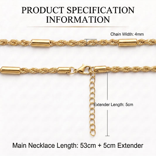 Hip Hop Twisted Tube Stainless Steel Necklace