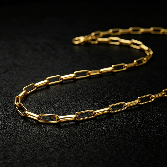 Hip Hop Long Oval Chain Stainless Steel Necklace
